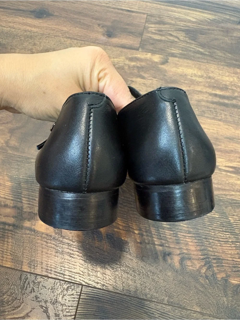 Lookie Atelier Mary Jane Flats Square Toe Black Leather Size 37